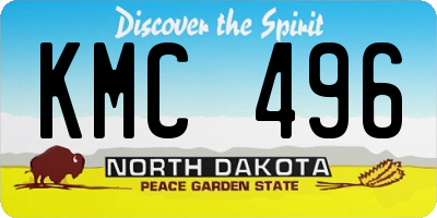ND license plate KMC496