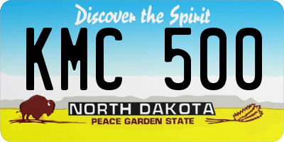 ND license plate KMC500