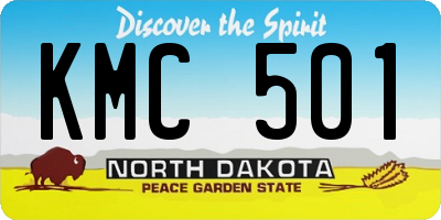 ND license plate KMC501