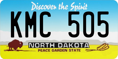 ND license plate KMC505