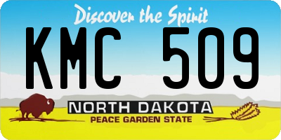 ND license plate KMC509