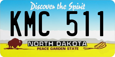ND license plate KMC511