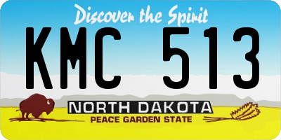 ND license plate KMC513