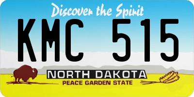 ND license plate KMC515