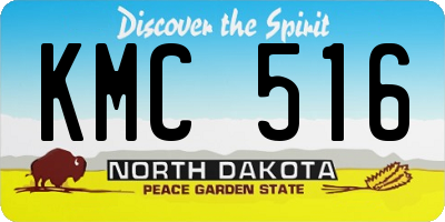 ND license plate KMC516
