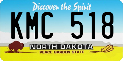 ND license plate KMC518