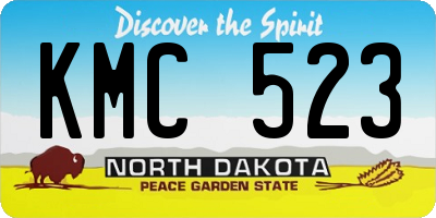 ND license plate KMC523