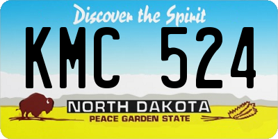 ND license plate KMC524