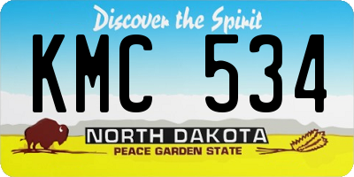 ND license plate KMC534