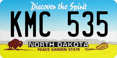 ND license plate KMC535