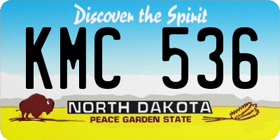ND license plate KMC536