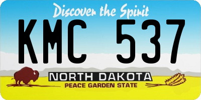 ND license plate KMC537