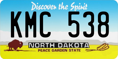 ND license plate KMC538