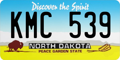 ND license plate KMC539
