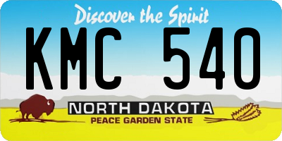 ND license plate KMC540