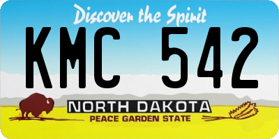 ND license plate KMC542