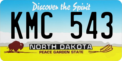 ND license plate KMC543