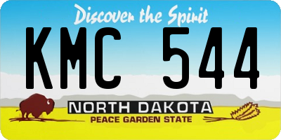 ND license plate KMC544