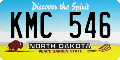 ND license plate KMC546