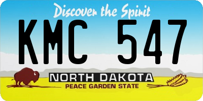 ND license plate KMC547