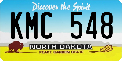 ND license plate KMC548