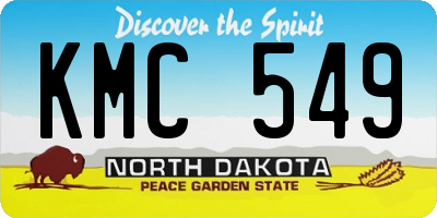 ND license plate KMC549