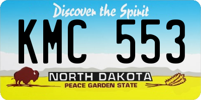 ND license plate KMC553