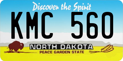 ND license plate KMC560