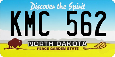 ND license plate KMC562