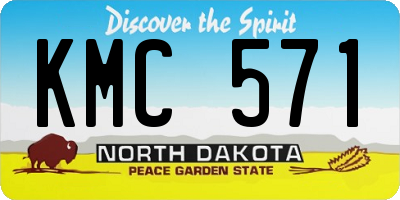 ND license plate KMC571