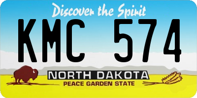 ND license plate KMC574