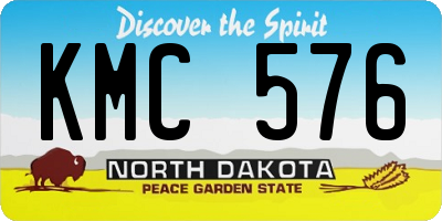 ND license plate KMC576