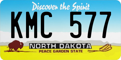 ND license plate KMC577