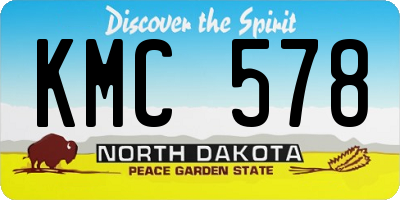 ND license plate KMC578