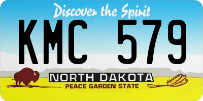 ND license plate KMC579