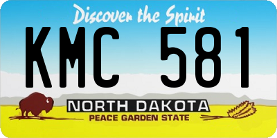 ND license plate KMC581