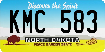 ND license plate KMC583