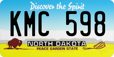 ND license plate KMC598