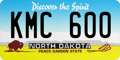 ND license plate KMC600
