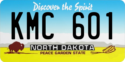 ND license plate KMC601