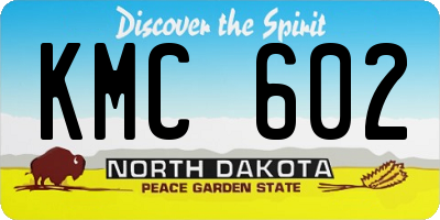 ND license plate KMC602