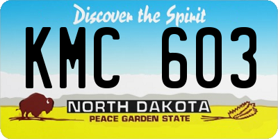 ND license plate KMC603