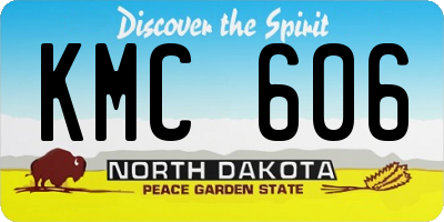ND license plate KMC606