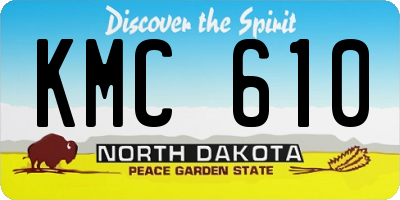 ND license plate KMC610