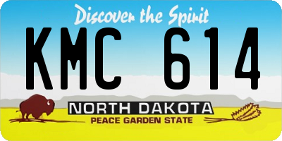 ND license plate KMC614