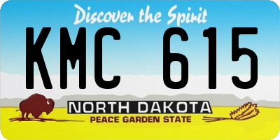 ND license plate KMC615