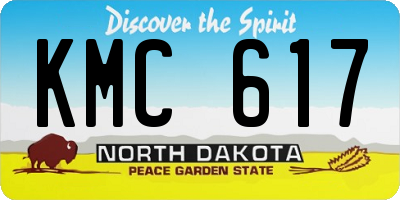 ND license plate KMC617