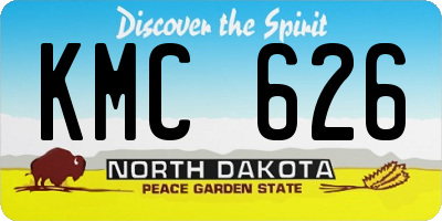 ND license plate KMC626