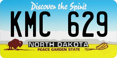 ND license plate KMC629