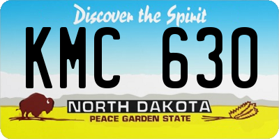 ND license plate KMC630